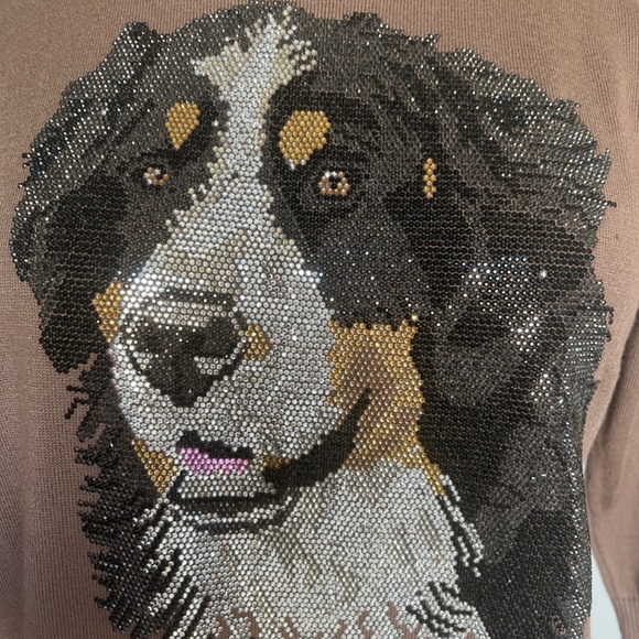 Glenfield Italy Crystal Rhinestone Jeweled Bernese Mountain Dog Animal Top Shirt - Picture 12 of 12